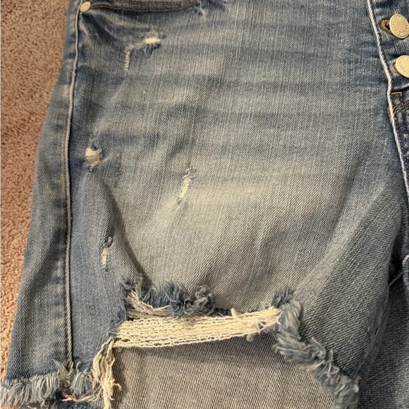 Judy Blue Distressed Button fly Jean Shorts EUC - Picture 9 of 11